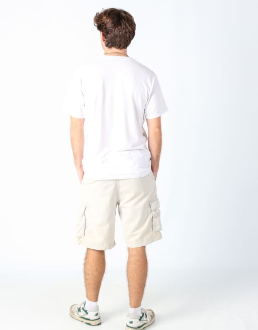Vintage Dockers 34x22 canvas cargo shorts in cream, 3 of 4