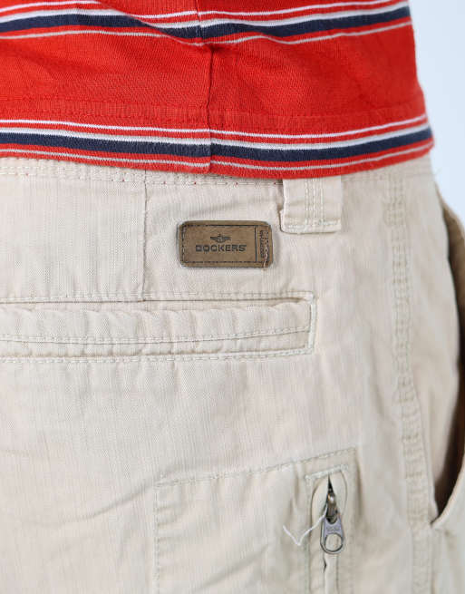 Vintage Dockers 34x22 canvas cargo shorts in tan, 4 of 4