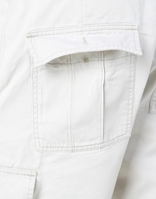 Vintage Dockers 36x20 canvas cargo shorts in ivory, 4 of 4