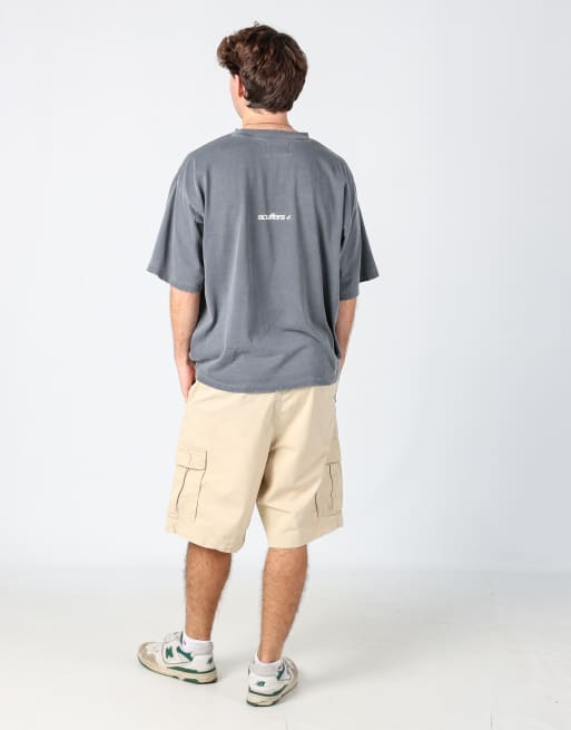 Vintage Dockers 36x22 canvas cargo shorts in tan, 3 of 4