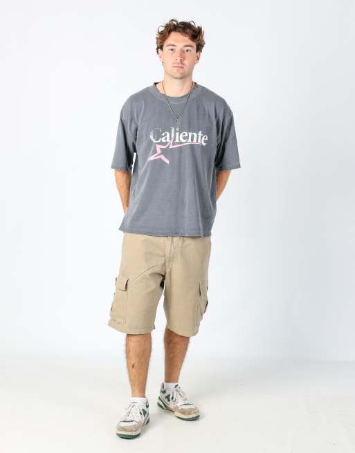 Vintage Dockers 36x22 canvas cargo shorts in tan, 2 of 4