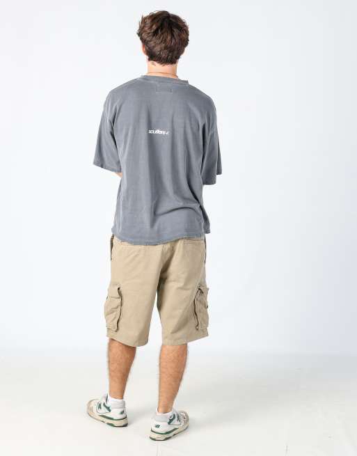 Vintage Dockers 36x22 canvas cargo shorts in tan, 3 of 4