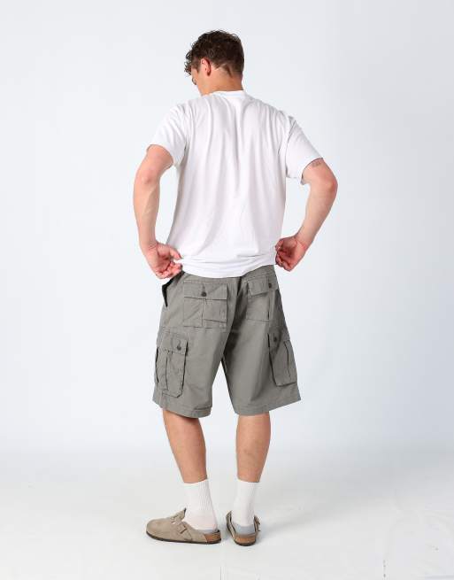 Vintage Dockers 38x23 canvas cargo shorts in grey, 3 of 4