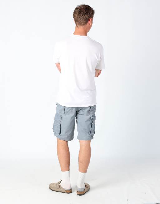 Vintage Dockers 38x26 canvas cargo shorts in light blue, 3 of 4