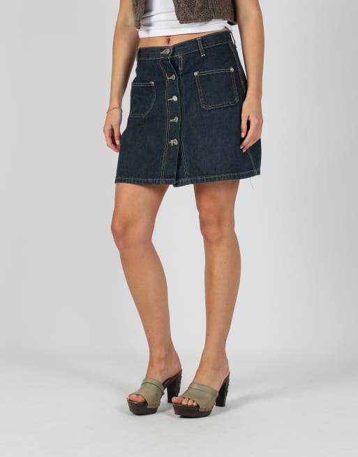 Vintage Dock's XS denim mini skirt in blue, 2 of 4