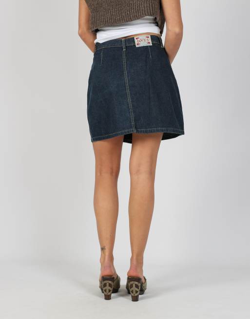 Vintage Dock's XS denim mini skirt in blue, 4 of 4