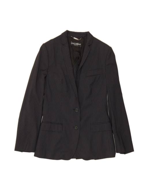 Vintage Dolce & Gabbana Blazer Jacket It 42 Medium In Blue Pinstripe