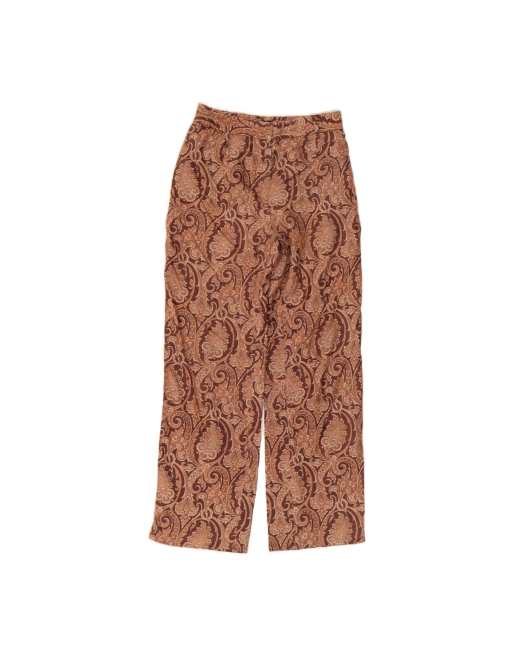Vintage Dolce & Gabbana Casual Trousers It 42 Medium W26 L29 In Brown Floral