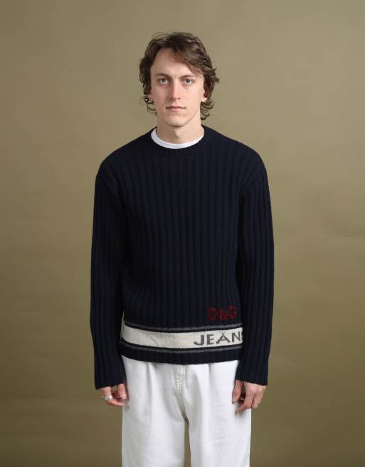 Vintage Dolce & Gabbana Crew Neck Jumper size M in Navy Blue, 1 of 4