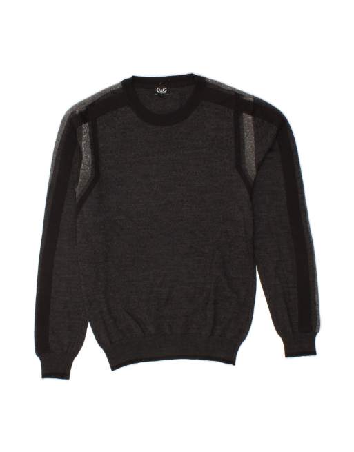 Vintage Dolce & Gabbana Crew Neck Jumper Sweater Small In Black Colourblock