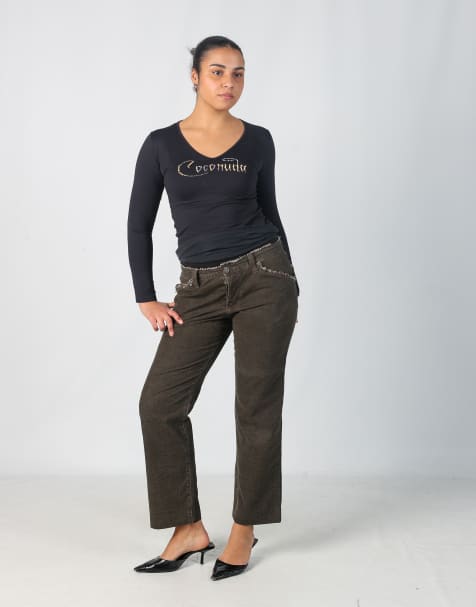 Vintage Dolce & Gabbana L woven trousers in brown - view 1