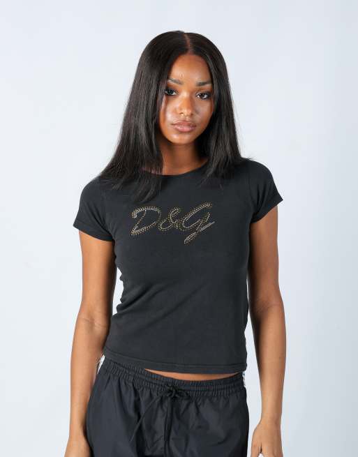 Vintage Dolce & Gabbana M baby tee in black