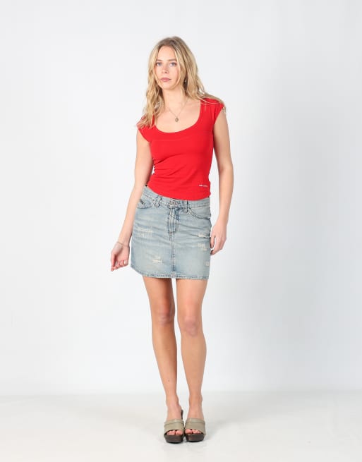 Vintage Dolce & Gabbana M denim mini skirt in blue