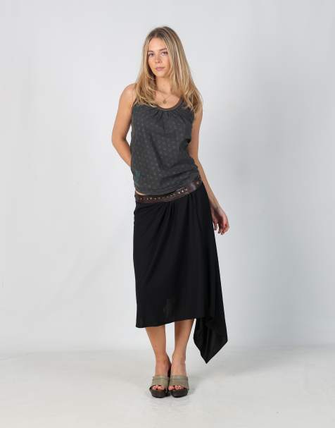 Vintage Dolce & Gabbana M woven maxi skirt in black - view 1