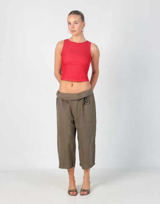 Vintage Dolce & Gabbana M woven trousers in khaki green