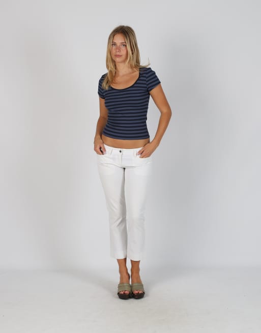 Vintage Dolce & Gabbana S capri trouser in white