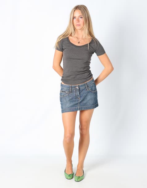 Vintage Dolce & Gabbana S denim mini skirt in blue - view 1