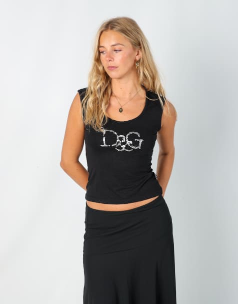 Vintage Dolce & Gabbana S woven top in black - view 1