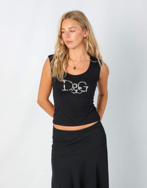 Vintage Dolce & Gabbana S woven top in black