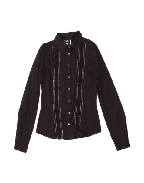 Vintage Dolce & Gabbana Shirt It 42 Medium In Black Striped - view 1