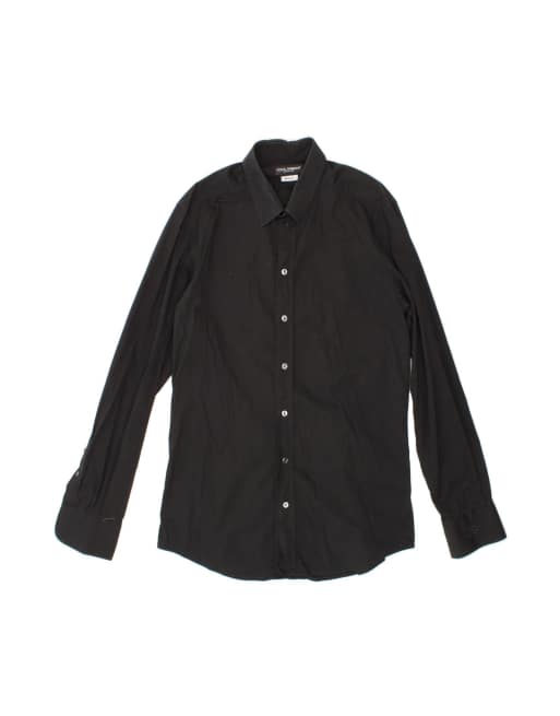 Vintage Dolce & Gabbana Shirt Size 42 16 1/2 Large In Black