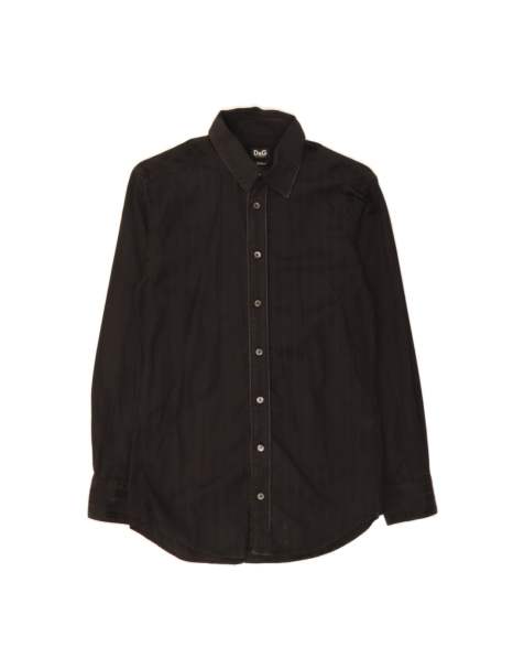 Vintage Dolce & Gabbana Slim Shirt It 46 Small In Black Striped - view 1