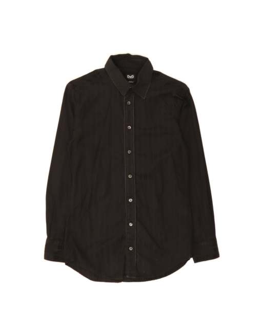 Vintage Dolce & Gabbana Slim Shirt It 46 Small In Black Striped