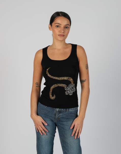 Vintage Dolce Ribelle S woven top in black - view 1