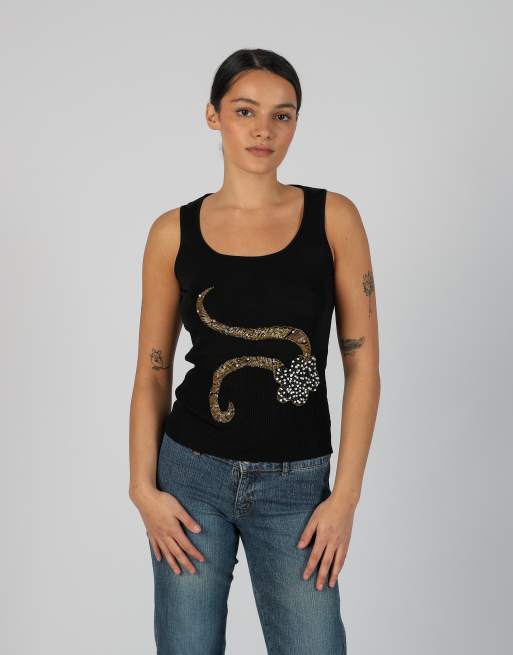 Vintage Dolce Ribelle S woven top in black