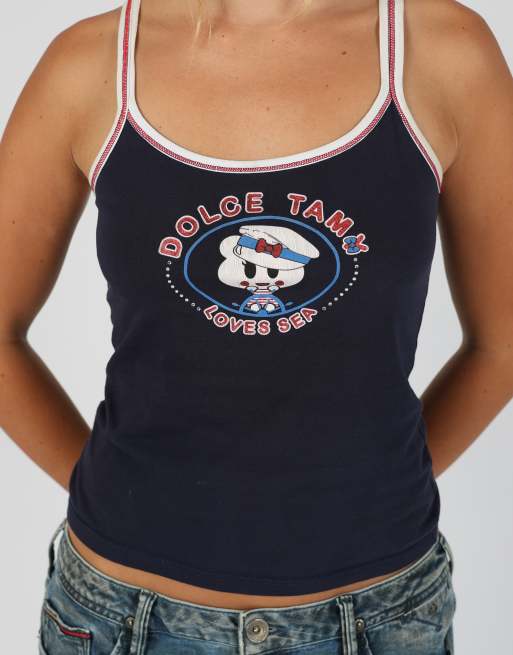 Vintage Dolce Tamy S cami in blue, 4 of 4