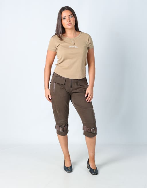 Vintage Don Dup 10 capri trouser in brown