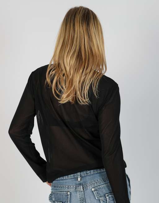 Vintage Donatella L long sleeve top in black, 2 of 4