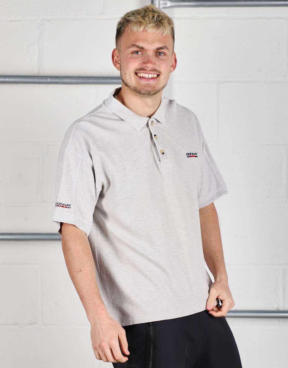 Vintage Donnay Size M logo short sleeve polo shirt in grey