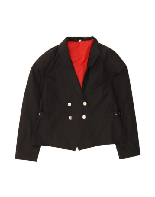 Vintage Double Breasted Blazer Jacket EU 42 Large In Black