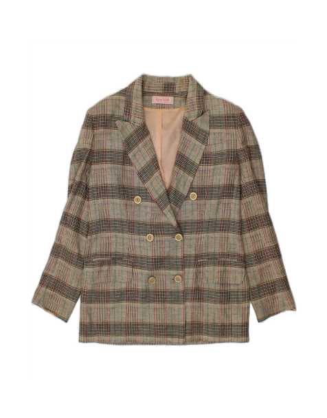 Vintage Double Breasted Blazer Jacket EU 42 Large In Grey Check - view 1