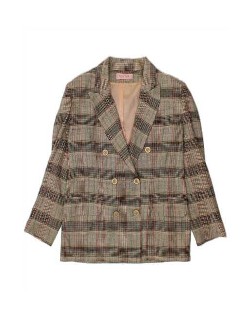 Vintage Double Breasted Blazer Jacket EU 42 Large In Grey Check