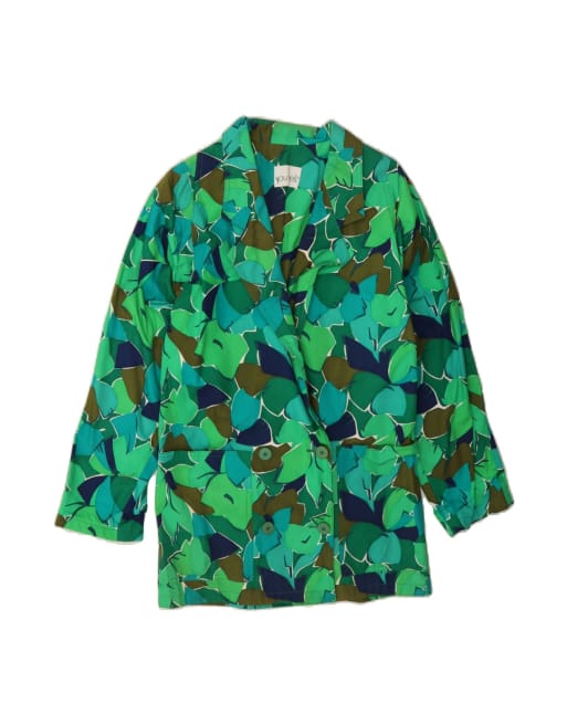 Vintage Double Breasted Blazer Jacket It 40 Small In Green Floral