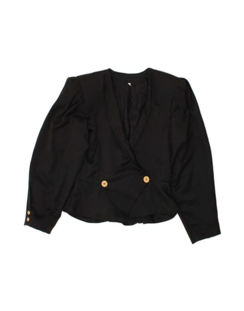Vintage Double Breasted Blazer Jacket It 42 Medium In Black - view 1