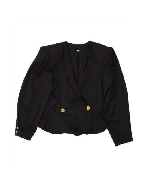 Vintage Double Breasted Blazer Jacket It 42 Medium In Black