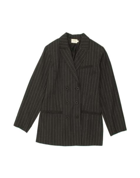 Vintage Double Breasted Blazer Jacket It 42 Medium In Grey Pinstripe - view 1