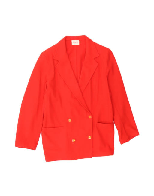 Vintage Double Breasted Blazer Jacket It 42 Medium In Red Wool
