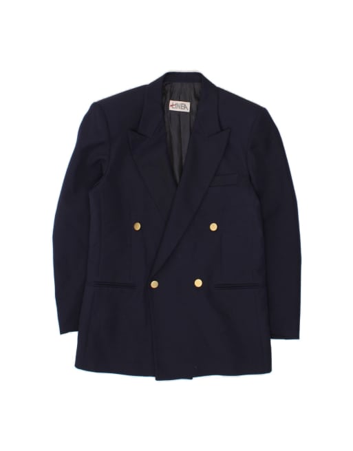 Vintage Double Breasted Blazer Jacket It 44 Medium In Blue