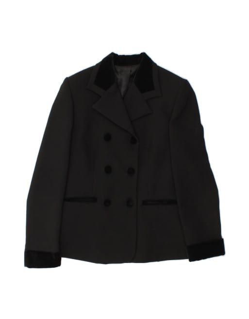 Vintage Double Breasted Blazer Jacket It 46 Large In Black