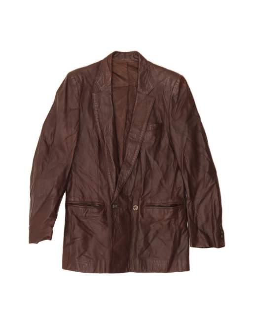 Vintage Double Breasted Blazer Jacket It 48 Medium In Brown