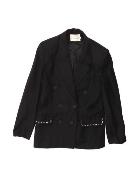 Vintage Double Breasted Blazer Jacket It 48 XL In Black Wool - view 1
