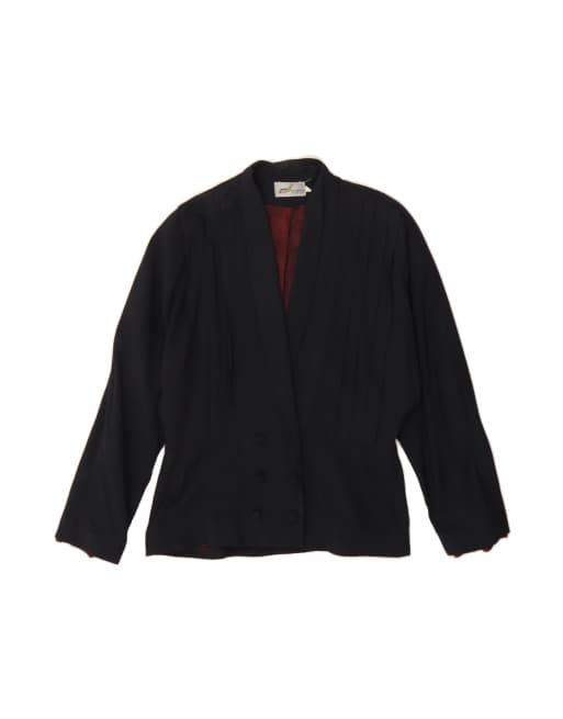 Vintage Double Breasted Blazer Jacket It 48 XL In Black