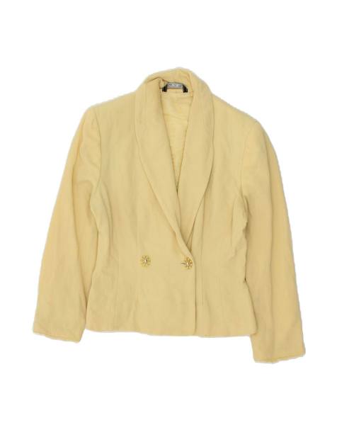 Vintage Double Breasted Blazer Jacket UK 10 Small In Yellow - view 1