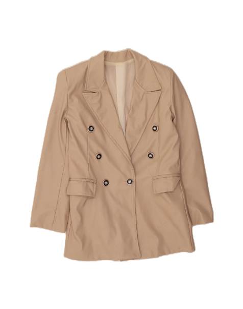 Vintage Double Breasted Blazer Jacket UK 14 Large In Beige - view 1