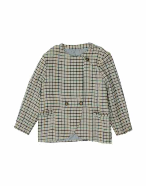Vintage Double Breasted Blazer Jacket UK 18 XL In Grey Check - view 1