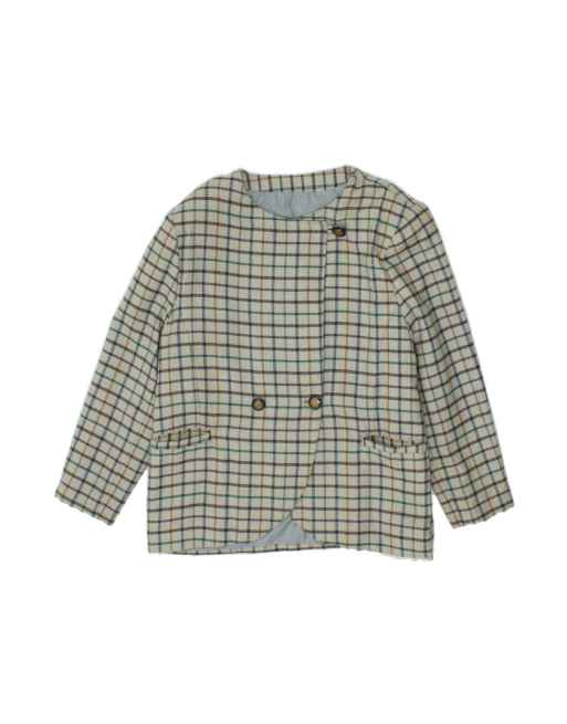 Vintage Double Breasted Blazer Jacket UK 18 XL In Grey Check